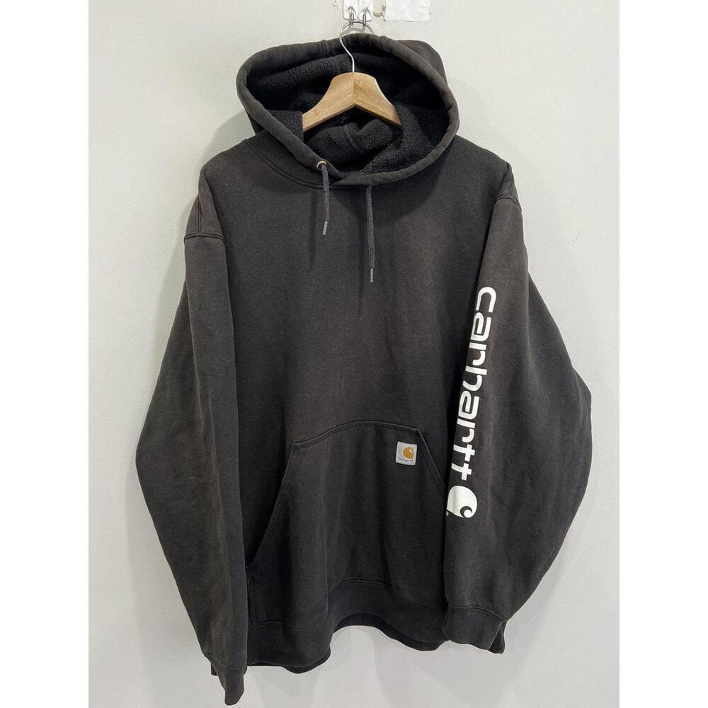 Vintage Carhartt Hoodie Sweater sleeve spellout blk